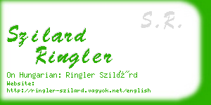 szilard ringler business card